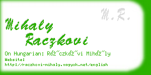 mihaly raczkovi business card